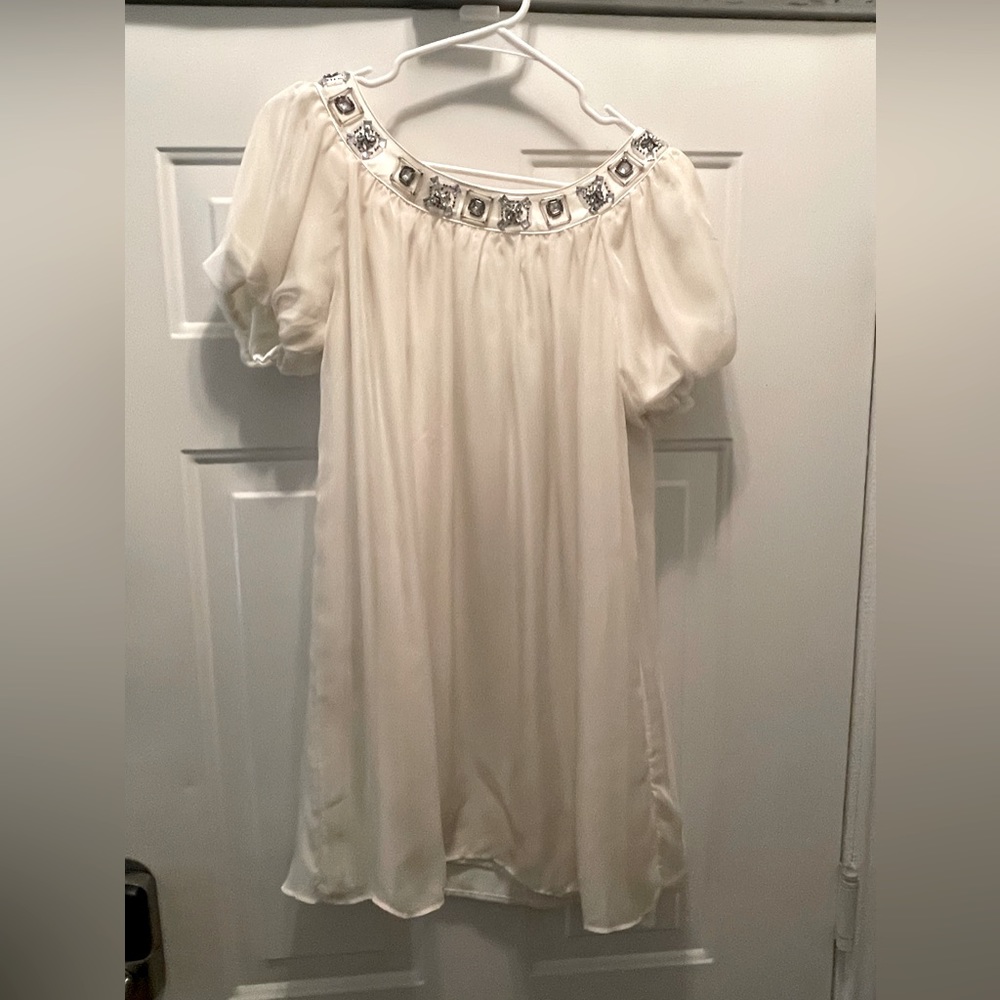 White jeweled dress
